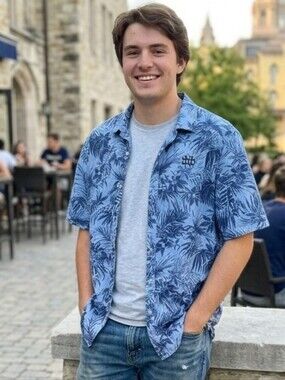 Tommy Bahama Notre Dame Tropical Horizons Short Sleeve Button Down Shirt Men XL